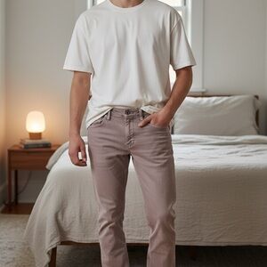 PAIGE Men's Slim Fit Tan Jeans